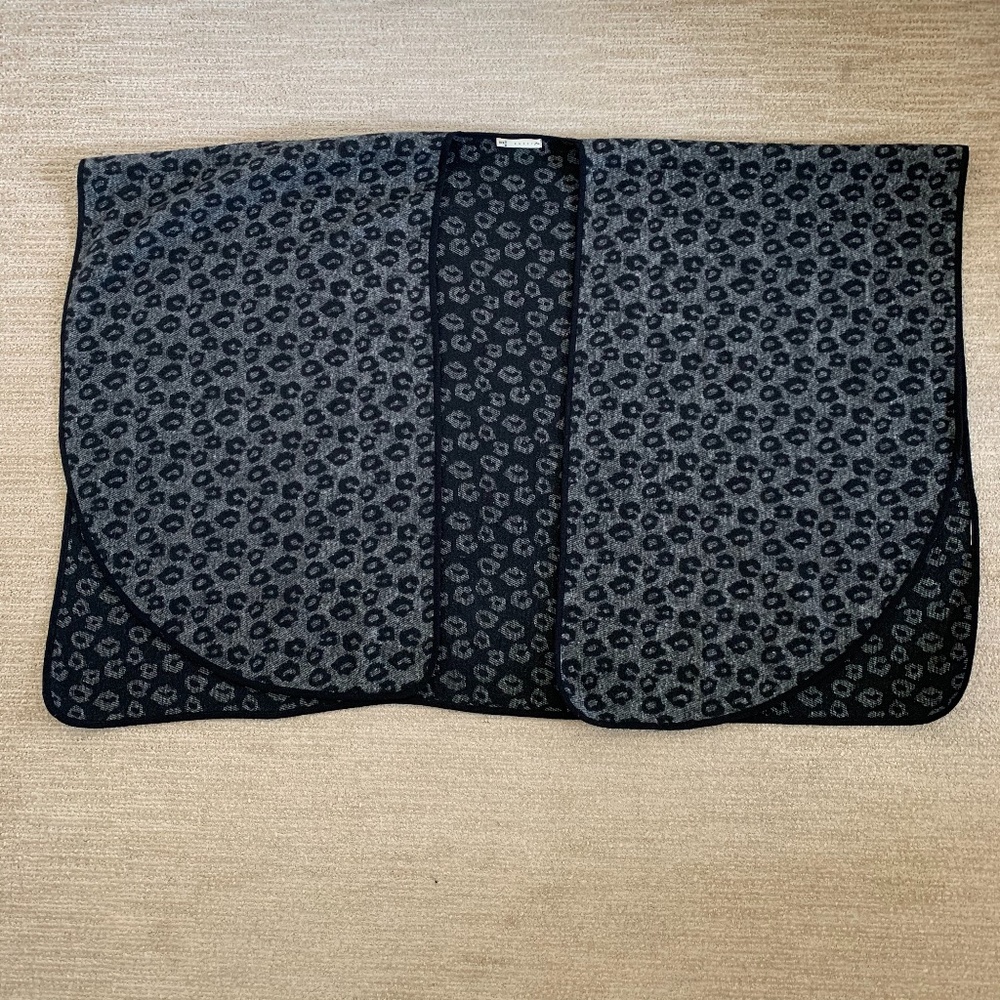 Rusty Leopard Print Poncho Sweater